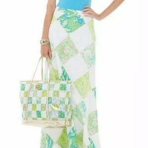 Lily Pulitzer Lioness Patchwork Maxi Skirt